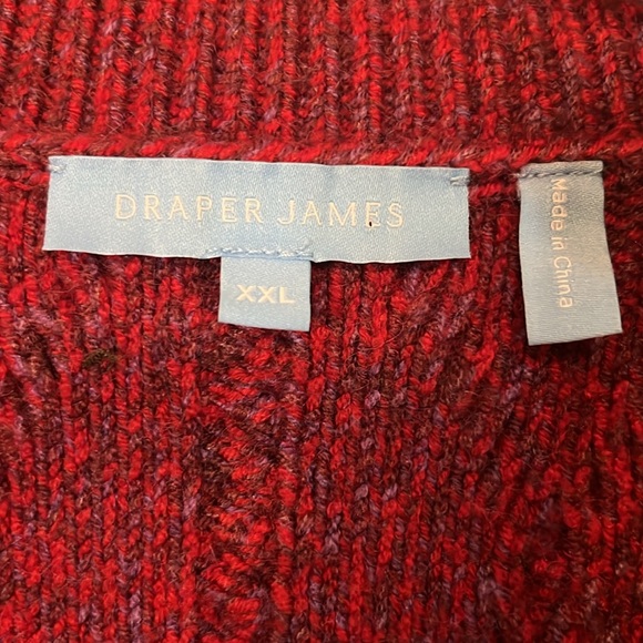 James Draper Marled Sweater Tuxedo Jacket Cardigan red - Picture 7 of 8